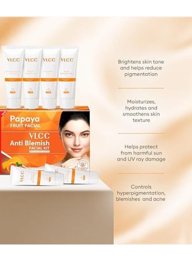 VLCC Papaya Fruit Facial Kit - 300g | Glowing, Blemish Free Skin | With Papaya, Cucumber, Peach & Orange Peel Extracts | Glowing at Home Facial Kit. - Image 3